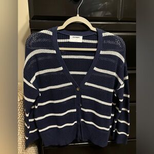 Striped crochet cardigan